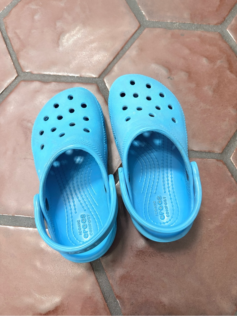 CROCS Kids Light Blue Slip-On Clogs with Heel Strap